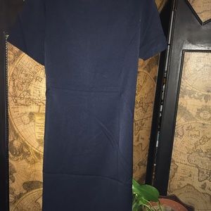 Affinity Short Sleeve Knee Length Dress Navy small